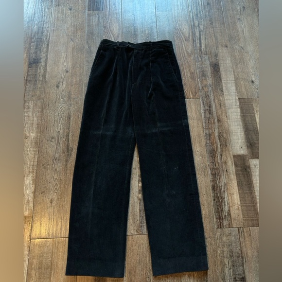 Yves Saint Laurent Vintage FW 1989 Black Corduroy Pleated Pants Size 38 US 30 - Picture 1 of 4